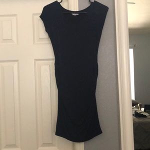 Navy Blue Cinched Maternity Dress